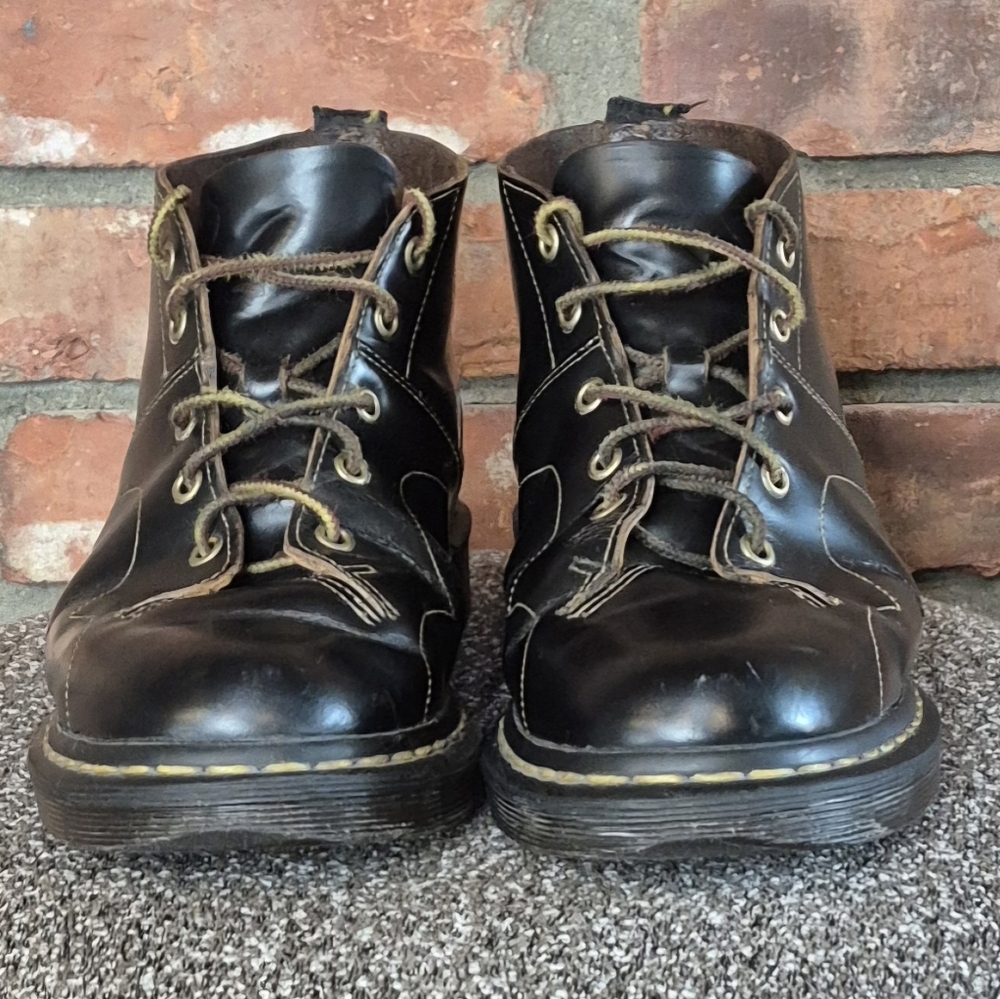 Dr. Martens Church Monkey Boots Vintage Men’s 10 Black Leather Rare Made in Lao